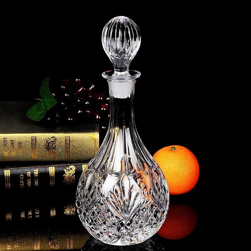 Elegant Crystal Glass Wine Decanter & Cups – Elevate Your Home Bar Experience!