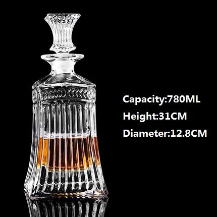 Elegant Crystal Glass Wine Decanter & Cups – Elevate Your Home Bar Experience!