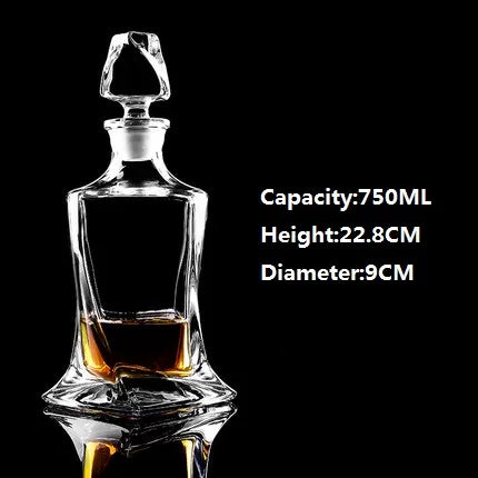 Elegant Crystal Glass Wine Decanter & Cups – Elevate Your Home Bar Experience!
