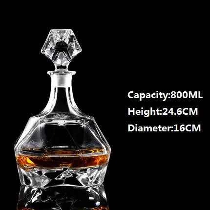 Elegant Crystal Glass Wine Decanter & Cups – Elevate Your Home Bar Experience!