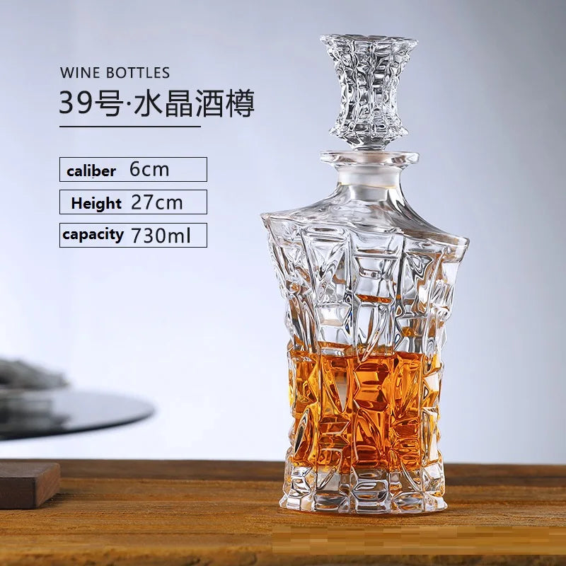 Elegant Crystal Glass Wine Decanter & Cups – Elevate Your Home Bar Experience!