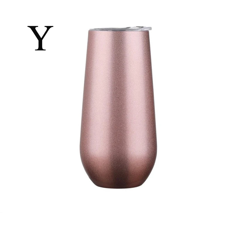 6oz Stainless Steel Champagne Tumbler Cup with Lid – The Ultimate Party Essential!