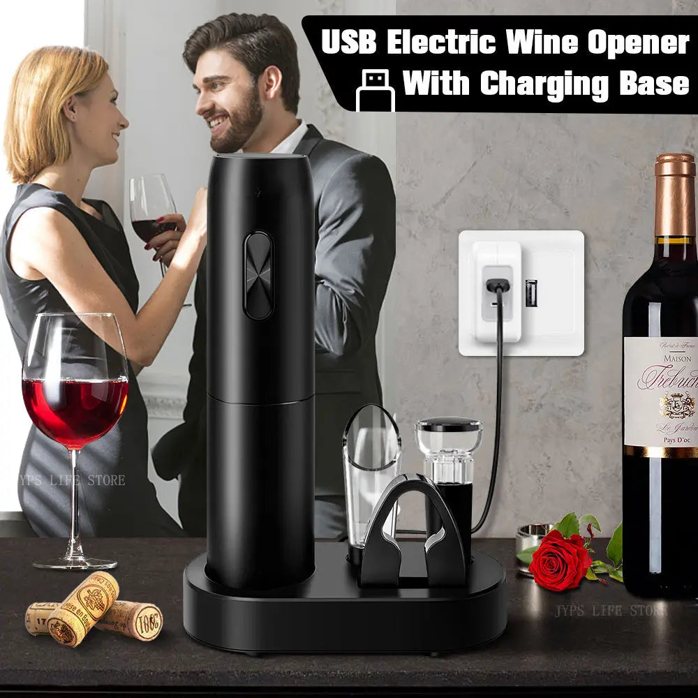 5-in-1 Electric Wine Opener Set – The Ultimate Automatic Corkscrew for Effortless Wine Opening!