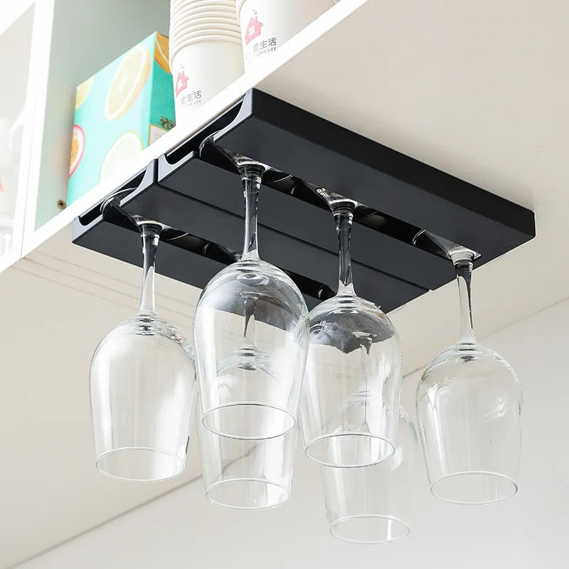Punch-Free Hanging Wine Glass Rack – Elegant & Space-Saving Storage for Your Home & Bar!
