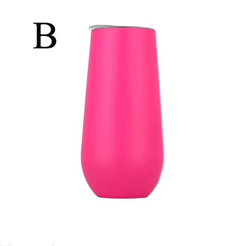 6oz Stainless Steel Champagne Tumbler Cup with Lid – The Ultimate Party Essential!