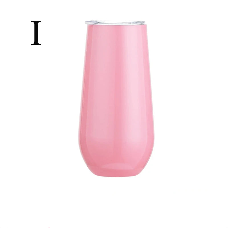 6oz Stainless Steel Champagne Tumbler Cup with Lid – The Ultimate Party Essential!