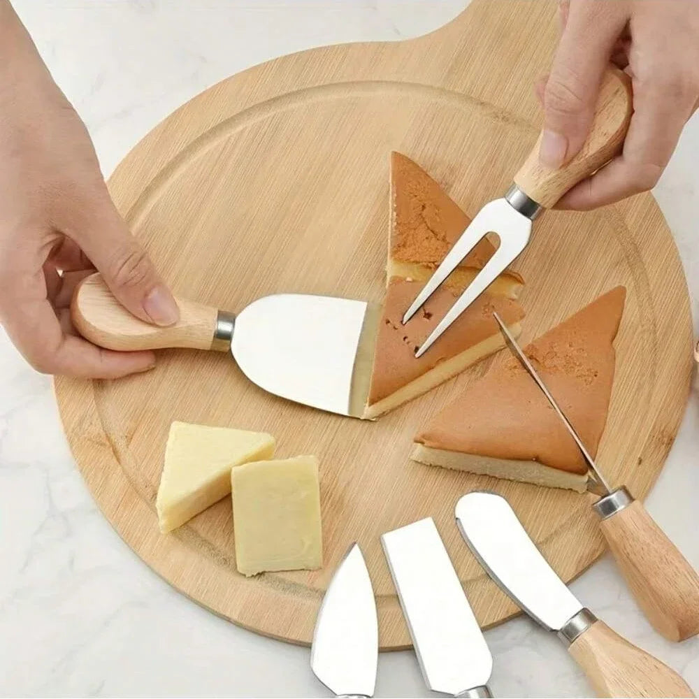 Six-Piece Stainless Steel Cheese Knife Set – Perfect for Any Cheese Lover!
