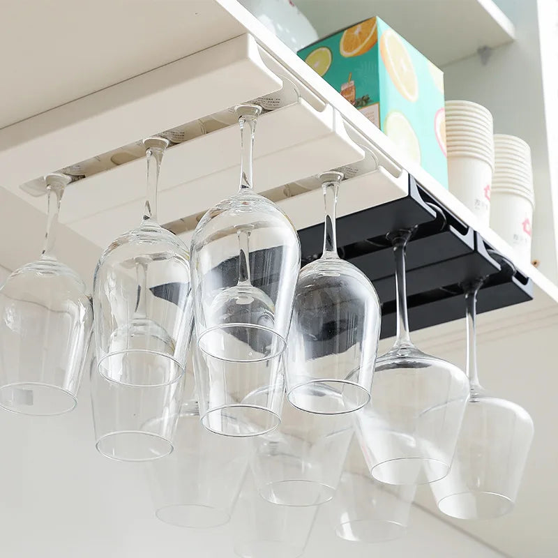 Punch-Free Hanging Wine Glass Rack – Elegant & Space-Saving Storage for Your Home & Bar!