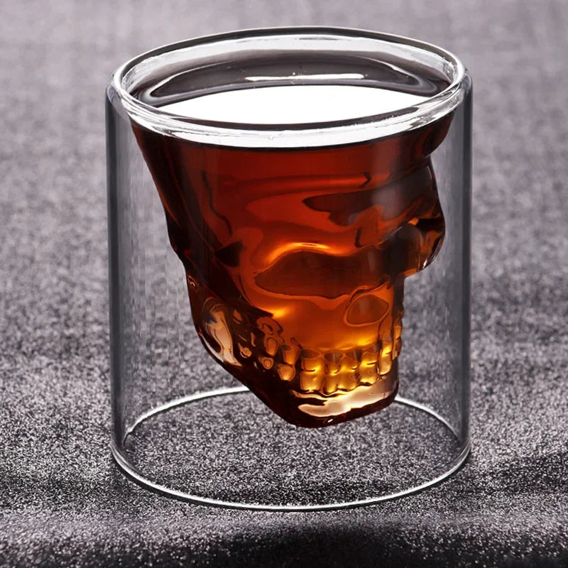 Skull-Shaped Crystal Glass – Unique Barware for Wine, Whiskey, & Cocktails!