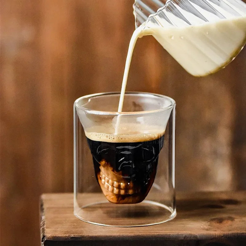 Skull-Shaped Crystal Glass – Unique Barware for Wine, Whiskey, & Cocktails!