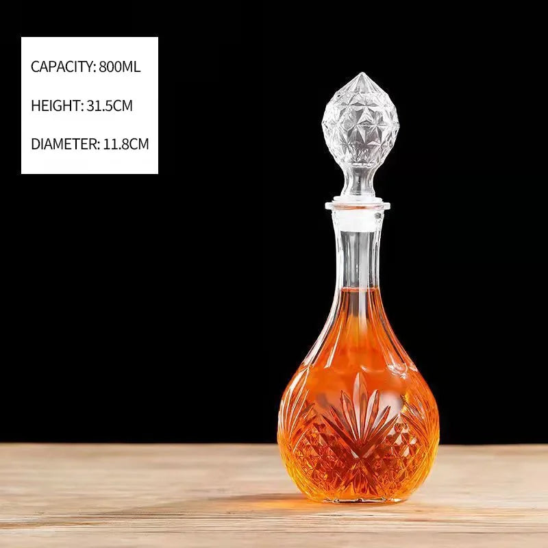 Luxury 800-1000ml Crystal Glass Decanter – Elevate Your Drinking Experience!