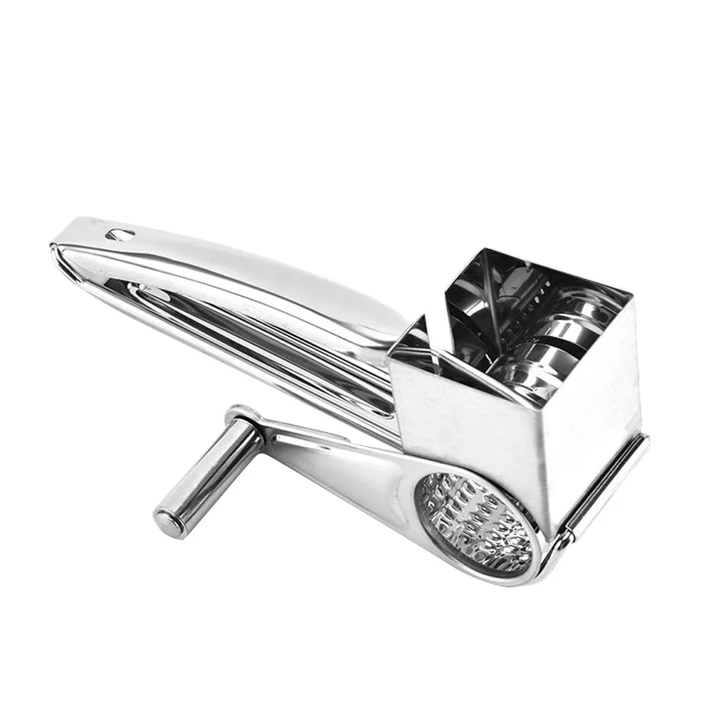 Hand-Cranked Stainless Steel Cheese Grater – Effortless Grating for Every Kitchen!