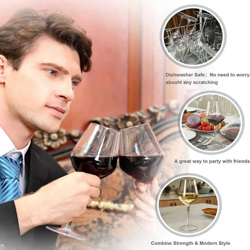 MICHLEY Unbreakable Tritan Plastic Wine Glass Set – Luxury & Durability for Any Occasion!