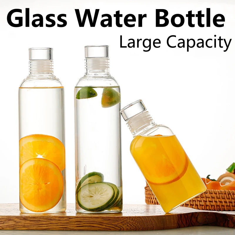 Large-Capacity Glass Water Bottle – Portable & Multi-Functional for Everyday Use!