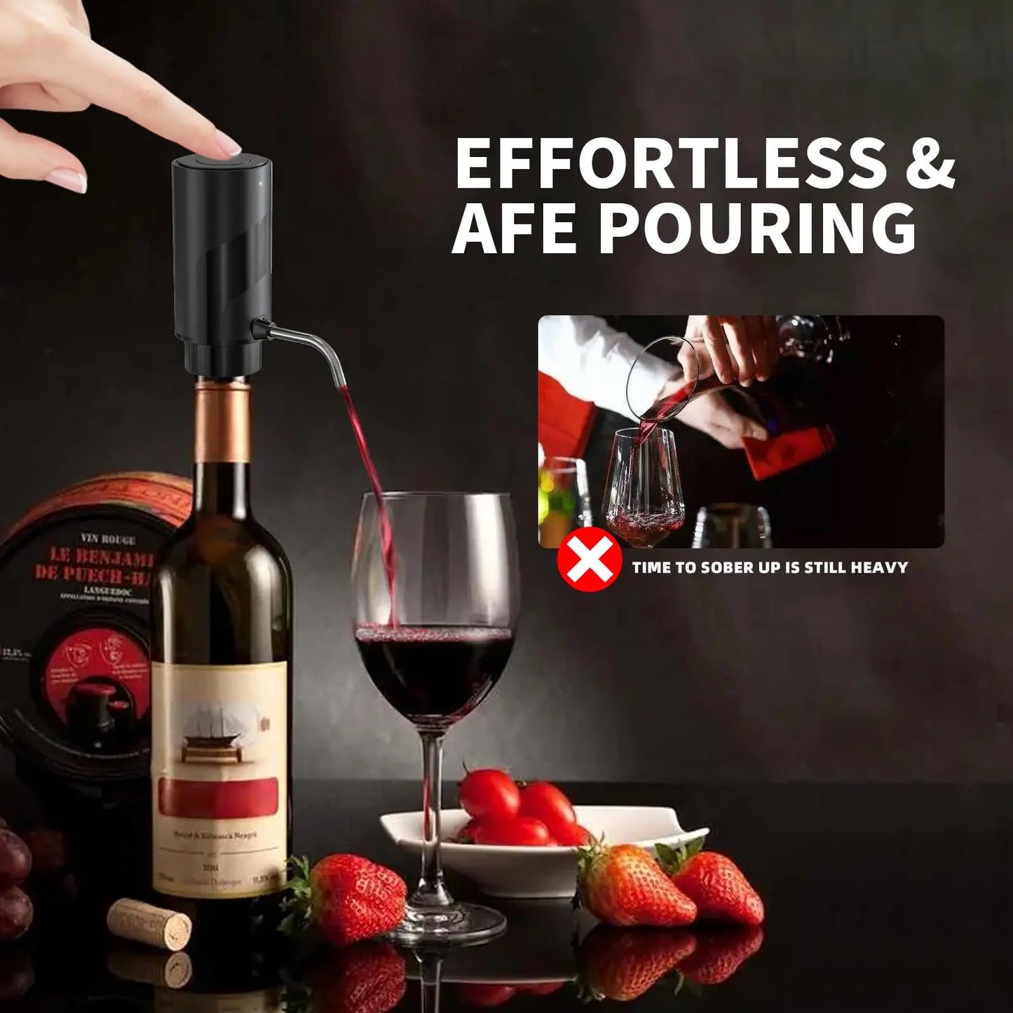 Rechargeable Electric Wine Aerator & Dispenser – Instantly Enhance Your Wine’s Flavor!