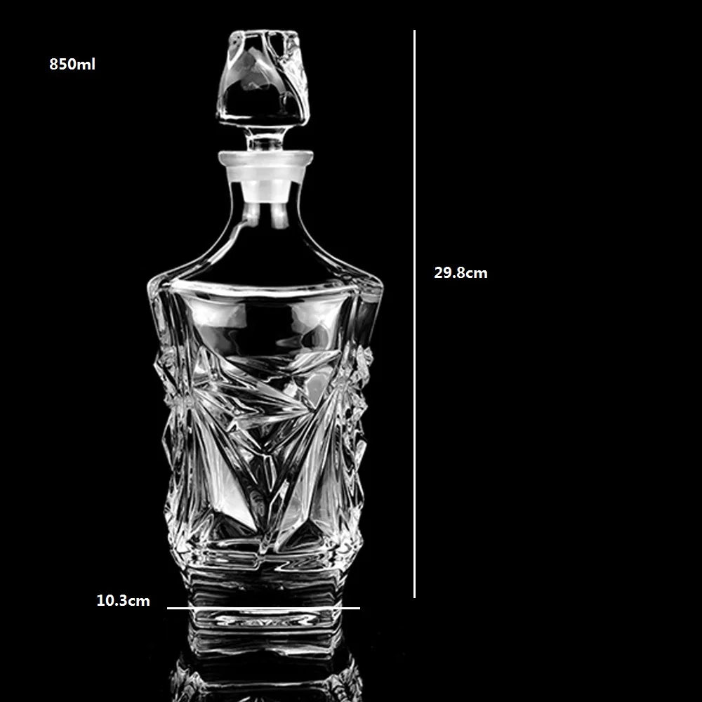 Elegant Crystal Glass Wine Decanter & Cups – Elevate Your Home Bar Experience!