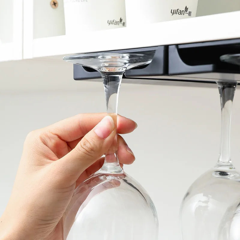 Punch-Free Hanging Wine Glass Rack – Elegant & Space-Saving Storage for Your Home & Bar!