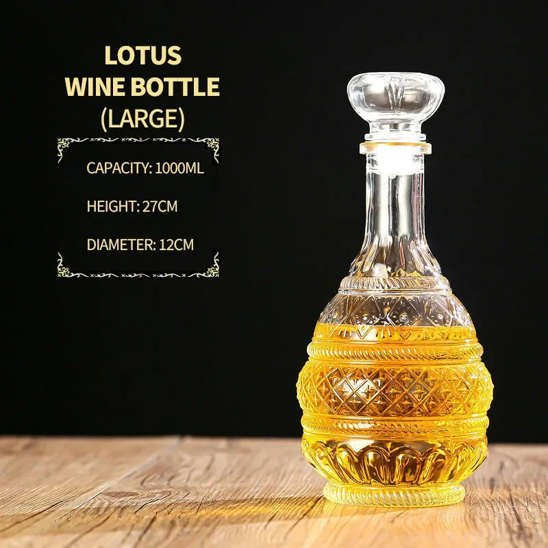 Luxury 800-1000ml Crystal Glass Decanter – Elevate Your Drinking Experience!