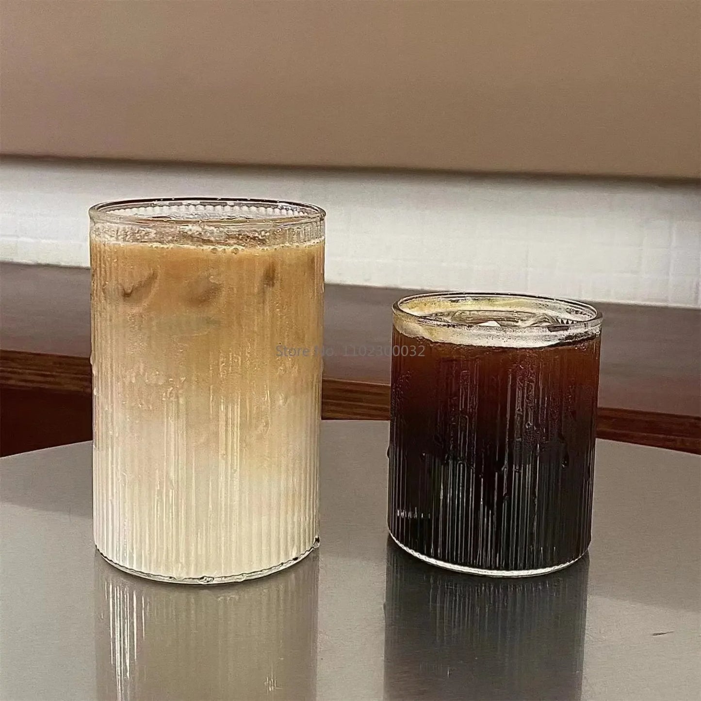 4-Style Heat-Resistant Ribbed Coffee Glass – Elegant & Versatile Drinkware for Every Occasion!