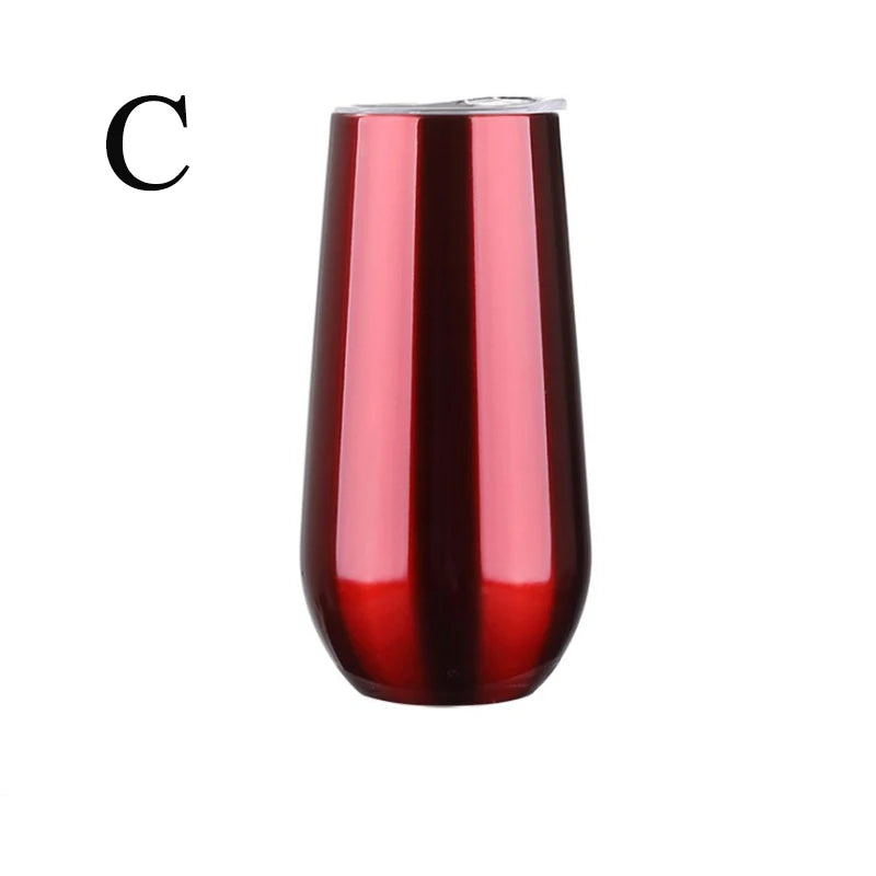 6oz Stainless Steel Champagne Tumbler Cup with Lid – The Ultimate Party Essential!