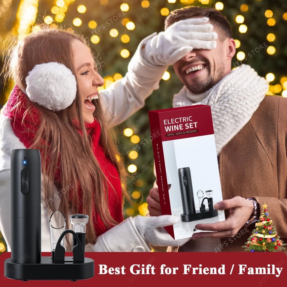 5-in-1 Electric Wine Opener Set – The Ultimate Automatic Corkscrew for Effortless Wine Opening!