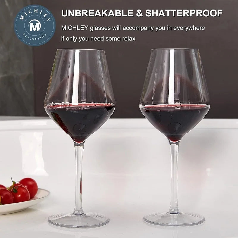 MICHLEY Unbreakable Tritan Plastic Wine Glass Set – Luxury & Durability for Any Occasion!
