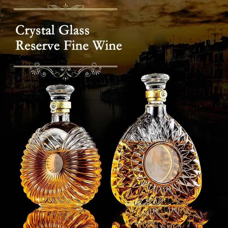 Luxury 800-1000ml Crystal Glass Decanter – Elevate Your Drinking Experience!