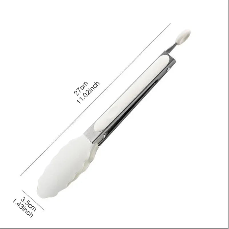 9-Inch Stainless Steel & Silicone Food Tongs – Your Ultimate Kitchen & BBQ Essential!