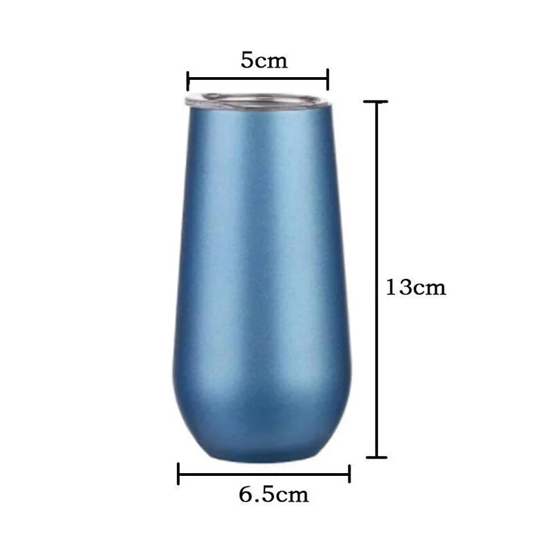 6oz Stainless Steel Champagne Tumbler Cup with Lid – The Ultimate Party Essential!
