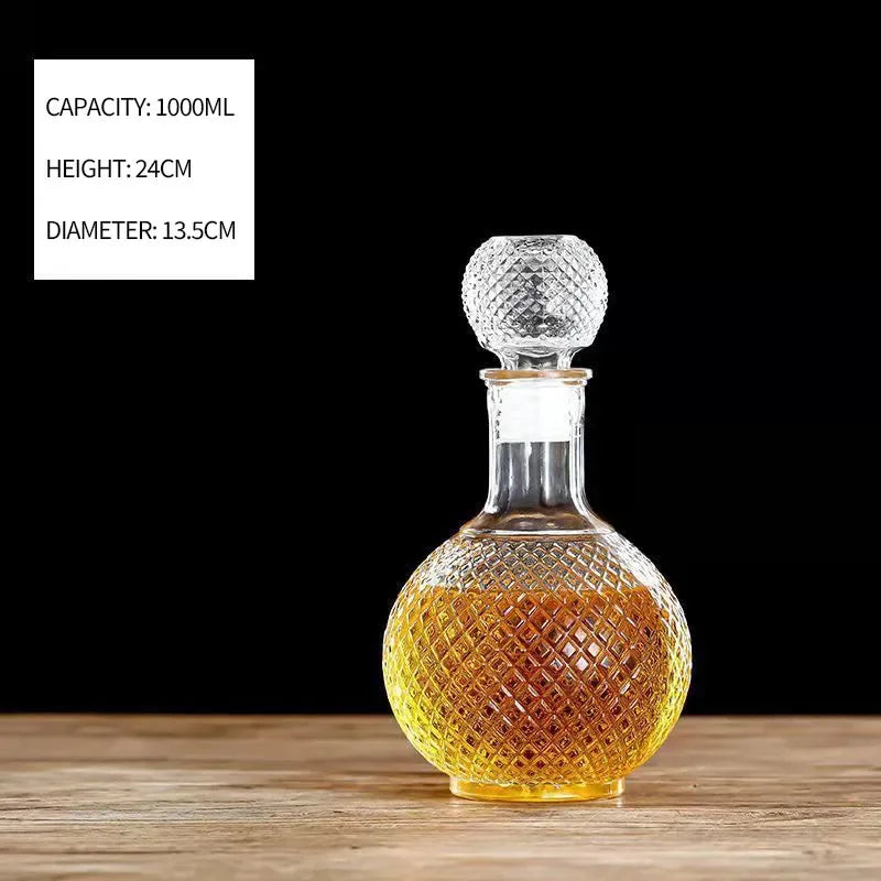 Luxury 800-1000ml Crystal Glass Decanter – Elevate Your Drinking Experience!