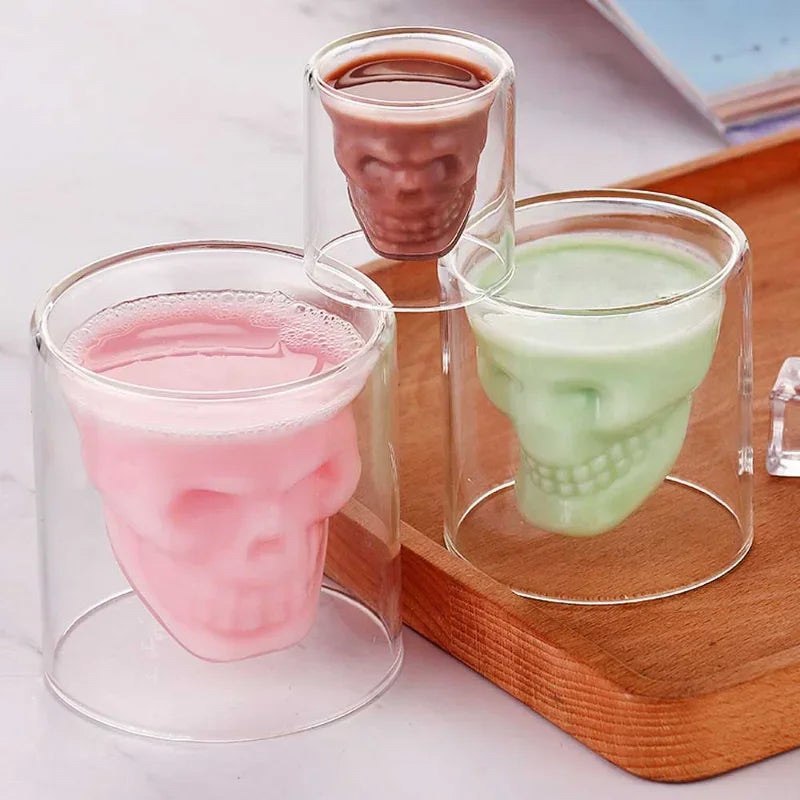 Skull-Shaped Crystal Glass – Unique Barware for Wine, Whiskey, & Cocktails!