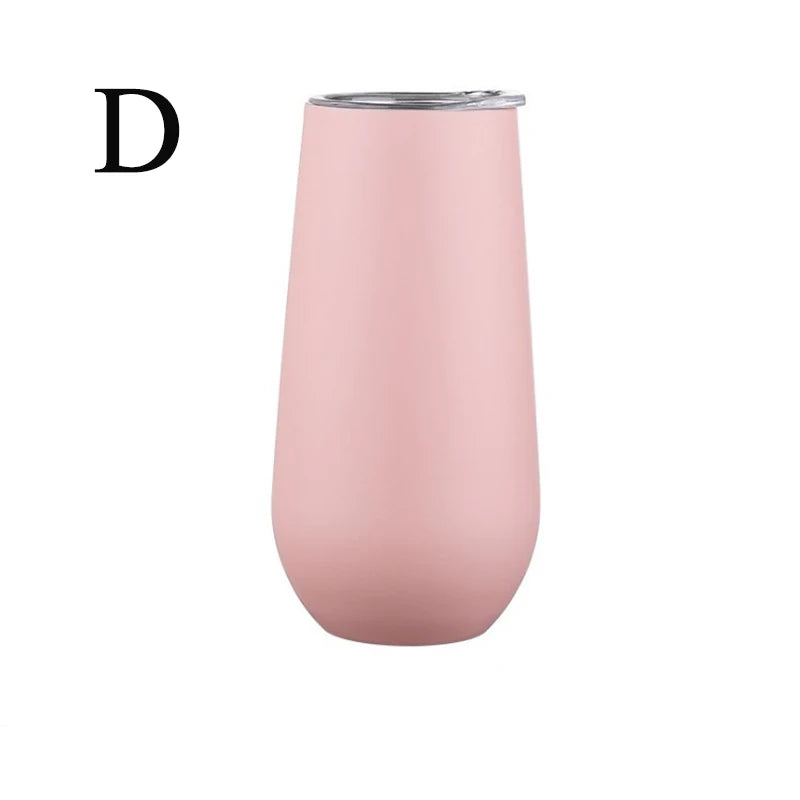 6oz Stainless Steel Champagne Tumbler Cup with Lid – The Ultimate Party Essential!