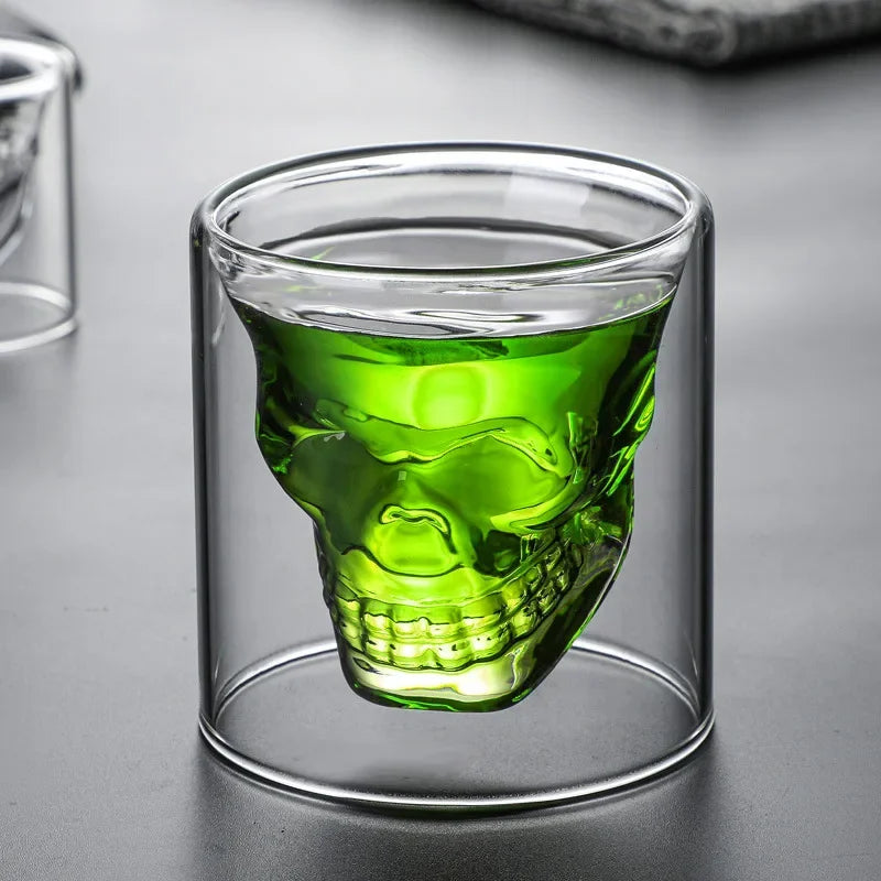 Skull-Shaped Crystal Glass – Unique Barware for Wine, Whiskey, & Cocktails!