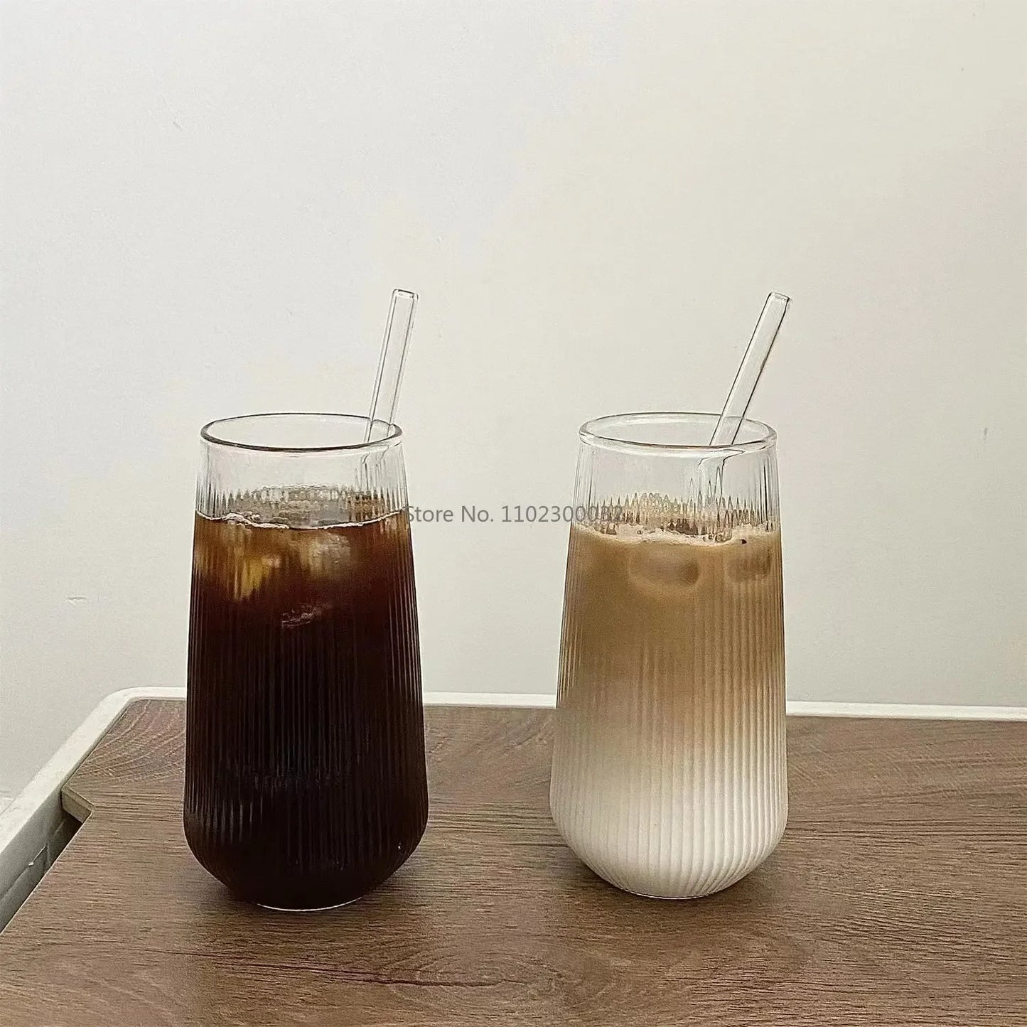 4-Style Heat-Resistant Ribbed Coffee Glass – Elegant & Versatile Drinkware for Every Occasion!