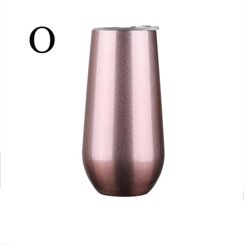6oz Stainless Steel Champagne Tumbler Cup with Lid – The Ultimate Party Essential!