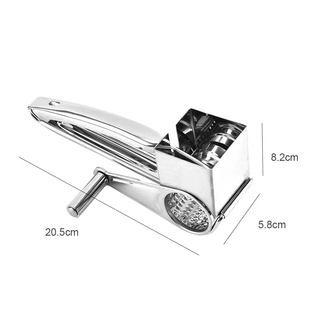 Hand-Cranked Stainless Steel Cheese Grater – Effortless Grating for Every Kitchen!