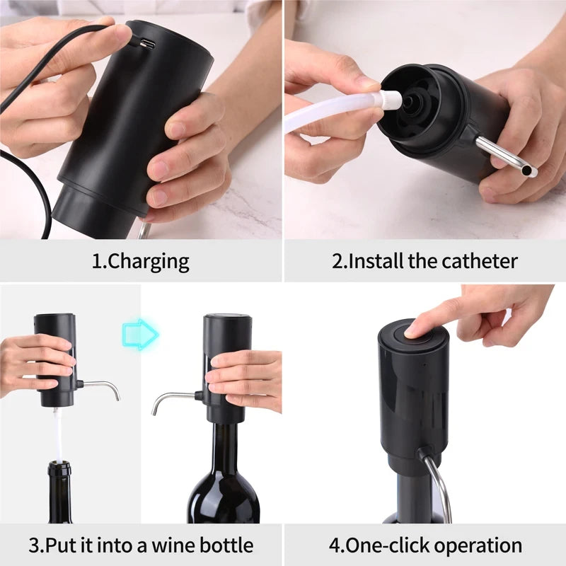 Rechargeable Electric Wine Aerator & Dispenser – Instantly Enhance Your Wine’s Flavor!